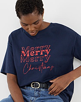 Navy Merry Christmas T-Shirt