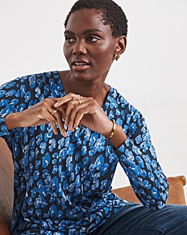 V-Neck Split Hem Slouch T-Shirt