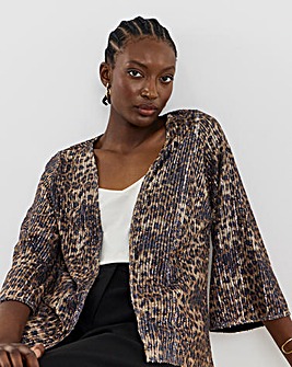 Leopard Sequin Short Kimono