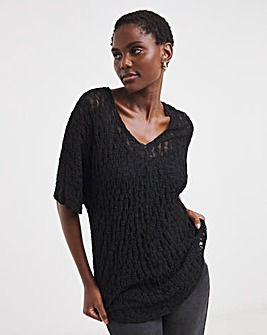 Bubble Lace V-Neck Top