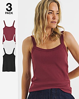 3 Pack Thick Strap Cami Vests