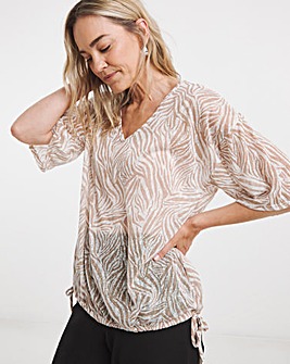 Linen Look Tie Side Top