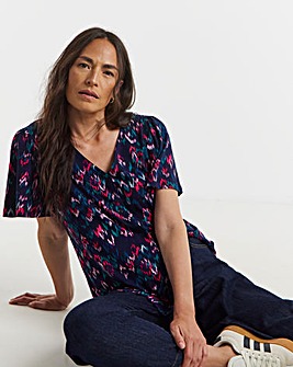Angel Sleeve Button Front Top