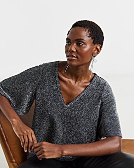 Glitter Knit Angel Sleeve Top
