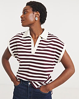 Stripe Collared Rugby Top