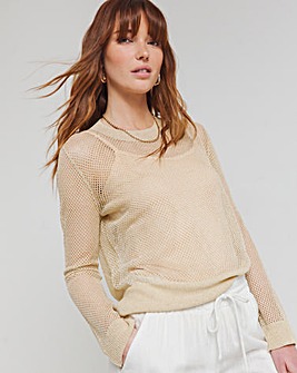 Gold Glitter Hole Knit Jumper