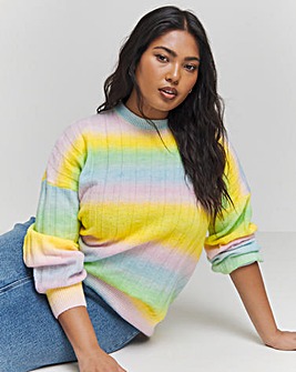 Rainbow Space Dye Rib Jumper