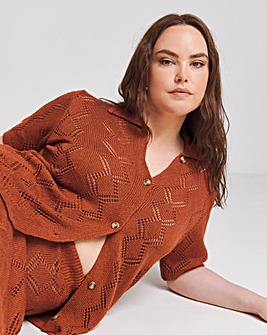 Rust Crochet Shirt Co Ord