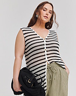 Mono Stripe Knitted Waistcoat