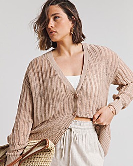 Stone Ladder Stitch Boyfriend Cardigan