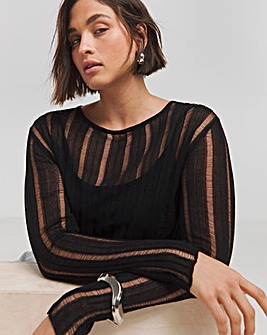 Black Ladder Knit Jumper