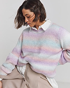 Pastel Ombre Crew Neck Jumper