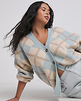 Argyle Button Through Cardigan