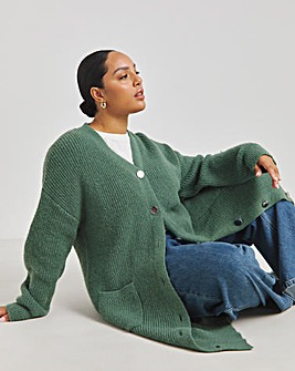 Green Cardigan Knitted Dress