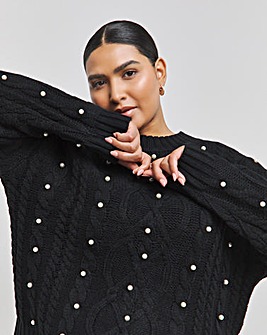 Black Pearl Cable Knit Jumper