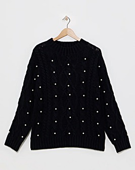 Black Pearl Cable Knit Jumper