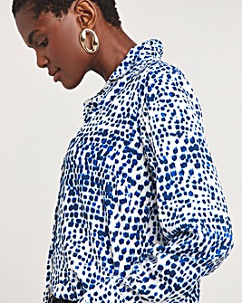 Womens Dipped Back Shirt - Blue Print