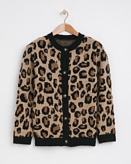 Leopard Print Boxy Cardigan