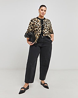 Leopard Print Boxy Cardigan