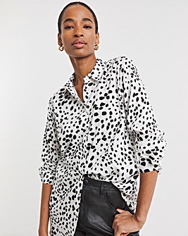 Womens Dipped Back Shirt - Mono Spot