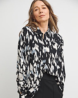 Womens Dipped Back Shirt - Blue Geo