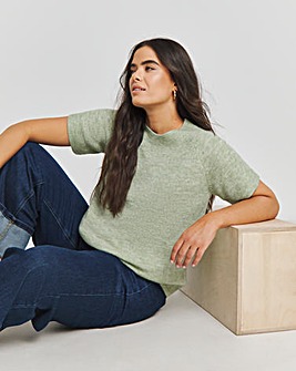 Sage Short Sleeve Crew Neck Jumper