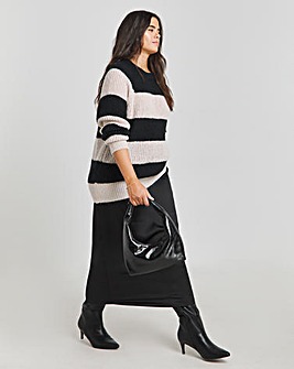 Monochrome Stripe Fluffy Jumper