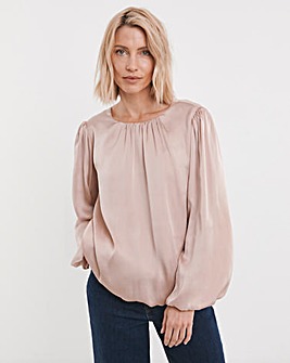 Bubble Sleeve Bubble Hem Top