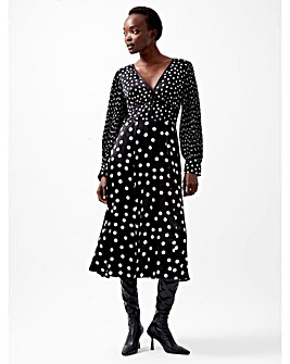 French Connection Polka Dot Candice Satin Dress