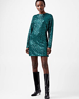 French Connection Elena Sequin Bow Back Dress