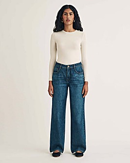 Nobody's Child Indigo Wash Wide Leg Jean 30