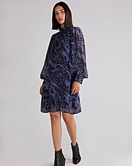 Ro&Zo Snake Print High Neck Dress