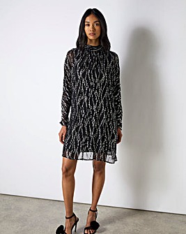 Ro&Zo Foil Keyhole Mini Dress