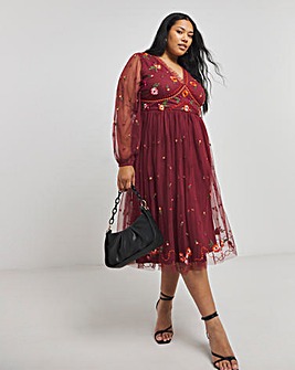 Maya Embroidered Midi Dress