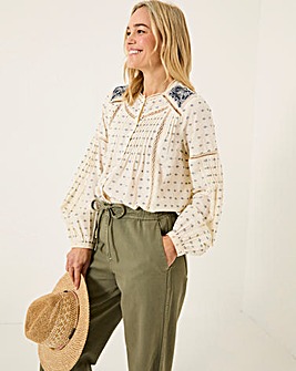 Fatface Fern Embroidered Blouse