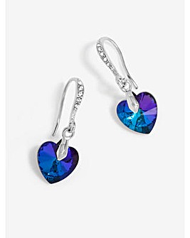 Jon Richard Radiance Collection Silver Plated Blue Bermuda Heart Drop Earrings