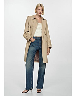 Mango Tie Waist Trench Coat