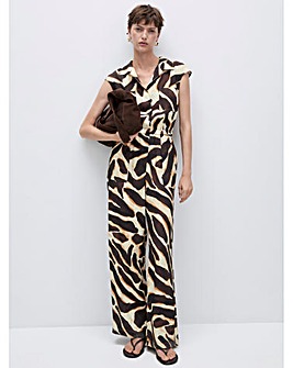 Mango Animal Print Jumpsuit