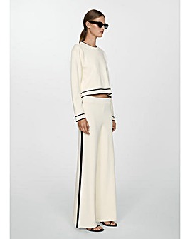 Mango Wide Leg Trousers with Side Stripe