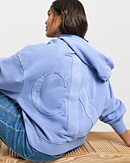 Calvin Klein Jeans Bold Washed CK Applique Zip-Thru