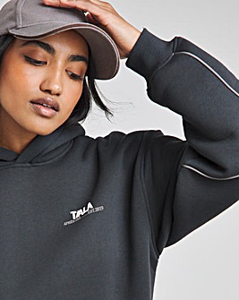 TALA Oversized Hoodie with Sleeve Piping