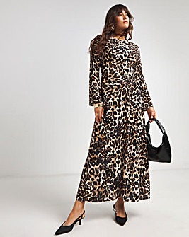 Flounce London Leopard Jersey Maxi Dress