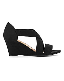 Soft Crossover Wedge Sandals Wide E Fit