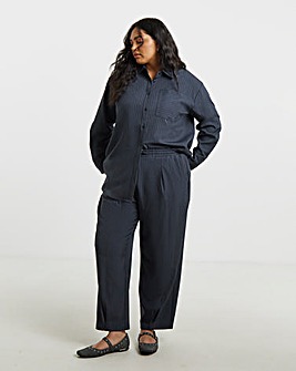 Simply Be Pinstripe Peg Leg Drawstring Trouser