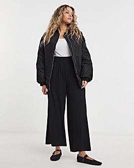 Black Jersey V/E Wide Leg Culottes