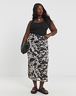 Cow Print Sheer Midaxi Skirt
