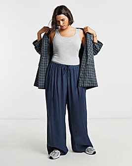 Simply Be Navy Palazzo Twill Trouser