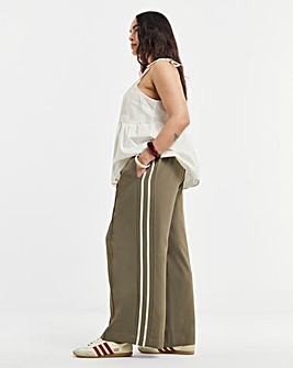 Simply Be Khaki Side Stripe Contrast Waistband Trouser
