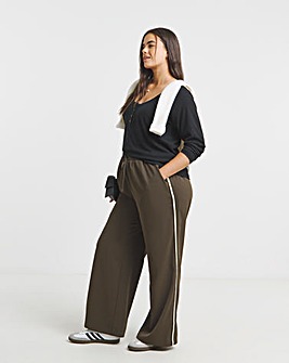 Side Stripe Wide Leg Trousers