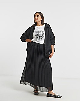 Pleated Chiffon Midaxi Skirt